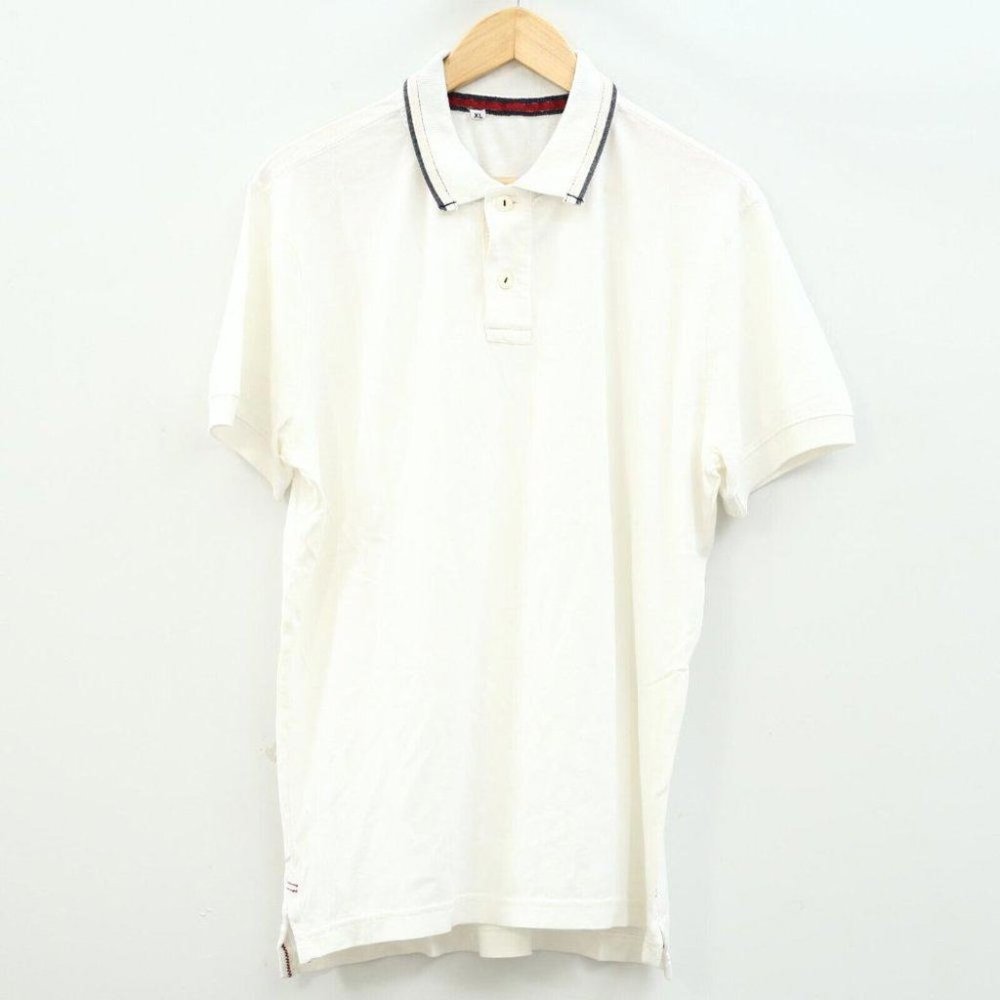 Napapijri Solid Polo Men's T-Shirt Collared Ribbed Short Sleeve White XL